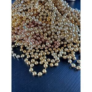 Long Gold-Tone Beads. Crafting Lot.